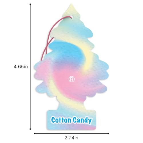 Image of LITTLE TREES Car Air Freshener | Hanging Tree Provides Long Lasting Scent for Auto and Home | 24 Air Fresheners |Cotton Candy