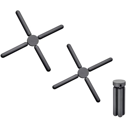Westmark Dessous de Plat Pliable – Dessous de Plat Pratique pour Poser des casseroles et des Bols Chauds, pour Le Camping ou la Maison – Ø 22 cm Silicone, PA, Anthracite, Charbon