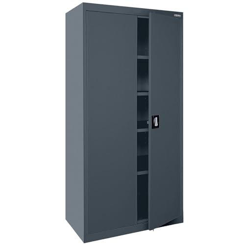 Sandusky Lee EA4R361872-02 Welded Steel Elite Storage Cabinet with Adjustable Shelves, 18' Length x 36' Width x 72' Height, Charcoal