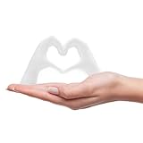 Small Heart Hands Sculpture Decor for Living Room Bedroom Bookshelf Coffe Table and Office Display, Love Finger Statue Modern Aesthetic Home Decor, Unique Gift for Wedding Christmas Birthday (White)