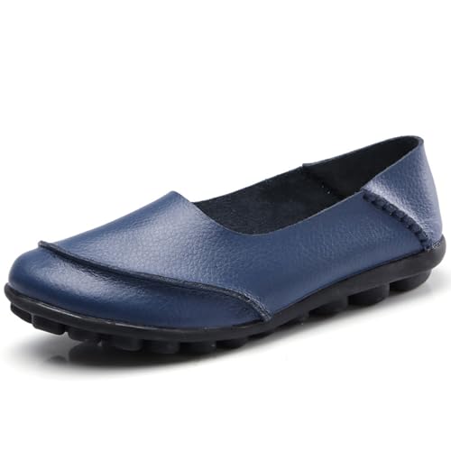 Mocassins en cuir pour femmes chaussures de conduite décontractées à enfiler 38