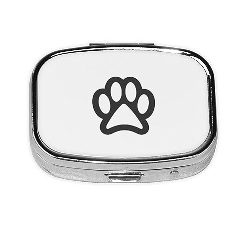 ピルケース 薬ケース 動物 足跡 足型 スクエアピルボックス ピルボックス 小さなピルボックス ミニピルボックス ミニ薬箱 携帯ピルケース 収納ボックス 小物入れ 携帯用 くすり整理 人気 長方形 薄型 コンパクト 小型 おしゃれ くすり整理 ピルミニサイ