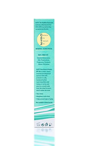 Cotz Face Prime & Protect Non-Tinted Mineral Sunscreen And Facial Primer Broad Spectrum Spf 40; Pa++++ 1.5 Oz / 42.5 G. #TOP6