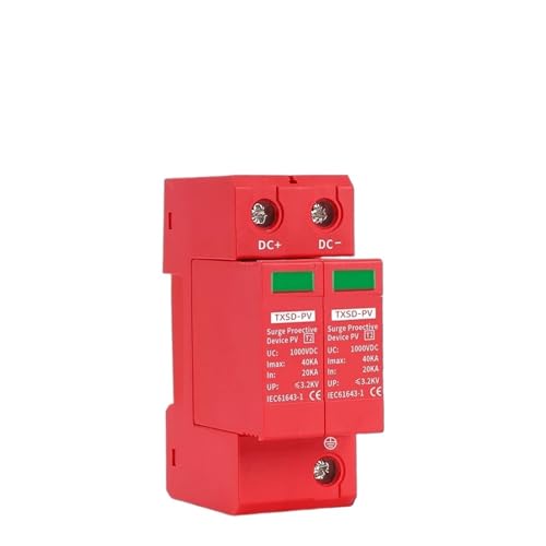 Protector solar PV DC 1000V con absorción de 60KA contra descargas atmosféricas 2P