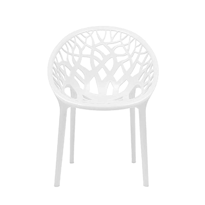 Image of SkyGlamour Neelkamal Crystal Plastic Chair | Chairs for Living Room, Garden, Patio Durable Indoor & Outdoor |Plastic Chair Set of 2, Colour: White
