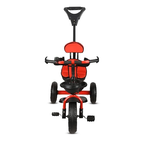 Image of Tricycle 1 Years to 5 Years with Removable Safety Guard and Parental Control Back Side Push Handle with Rubber Tyre for Kid's CR07 (RED 3)