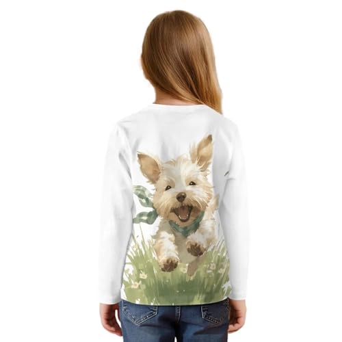 Belidome Girls Long Sleeve Front Tie Shirt Kids Novelty Fall T-Shirts 2025, Graphic Tee Tops Crewneck Tshirts 5-12 Years3