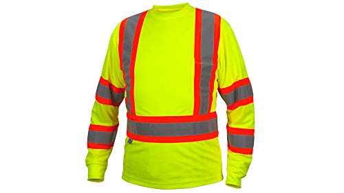 Pyramex RCLTS3110X4 RCLTS31 Series Long Sleeve T-Shirts Long sleeve moisture wicking t-shirt in lime - 4X large