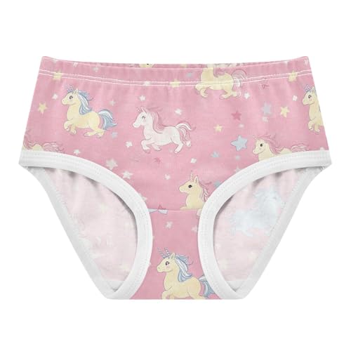 Wusikd Stars Pink Girls' Underwear Cotton Cute Unicorns Girls Briefs Soft Toddler Underwear 2T