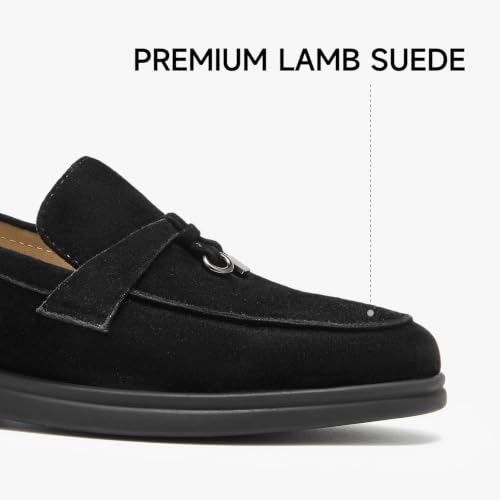 Image of BEAU TODAY Women's Suede Loafer Flats，Slip On Penny Loafers Work Shoes