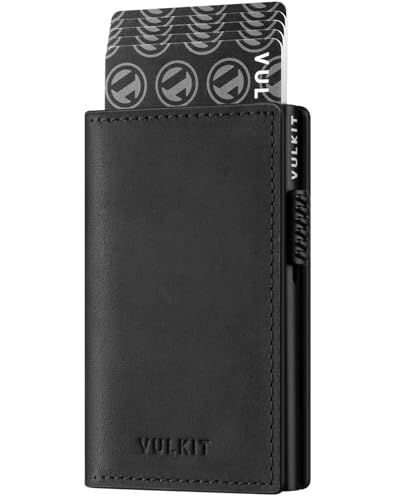 Porte-cartes fin VULKIT en cuir pour homme actif en voyage et déplacement urbain