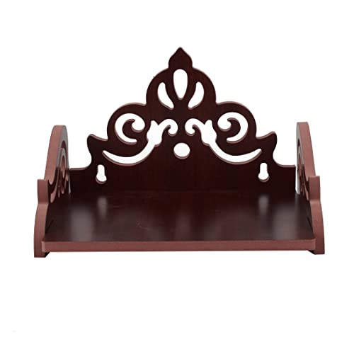Image of Lyrics Creation Art and Craft Wooden Beautiful Plywood Mandir Pooja Room Home Decor Office OR Home Temple Wall Hanging Product (Dark Brown)