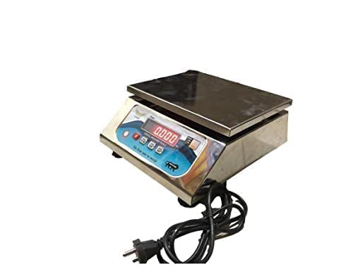 Aves 20Kg x 1g Digital Retail Counter Weighing Machine Pan Size 7.5 X 9.5 inches With Double Display (Stainless Steel)