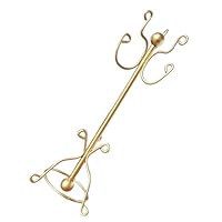 Toyvian 12 Scale Mini Dollhouse Clothes Rack and Hat Stand, Gold Metal Dollhouse Coat Rack for Dolls House Bedroom Scene, Miniature Furniture Accessory