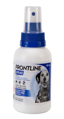 FRONTLINE Spray Hund & Katze 100 ml gegen Zecken, Flöhe & Haarlinge - 2,5 mg/ml - auch für Welpen & Kitten geeignet - mit Sofortwirkung