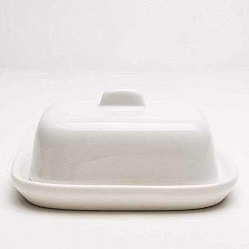 Miniatura 4 de Sizikato Mantequillera pequeña de porcelana blanca pura con tapa