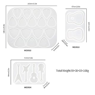 Lot de 3 moules en silicone pour médiator de guitare, médiator de guitare et pendentif de guitare – Moules de moulage… - Les Beatles, Paul McCartney, John Lennon, RIngo Starr, George Harrison Lot de 3 moules en silicone pour médiator de guitare, médiator de guitare et pendentif de guitare - Moules de moulage… – Image 5