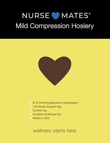 Image of Nurse Mates Mild Graduated Compression Support Pantyhose | 8-12 mmHg | Reduce Leg Fatigue | Re-Inforced Toes | 1 Pair