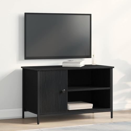 SooIarix Mueble de TV con aspecto de roble negro, 80 x 40 x 50 cm, material de madera, aparador para salón, TV, mueble de televisión, mueble bajo para TV