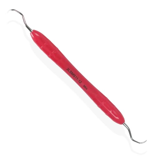 Osung 11/12 Mini Sickle Scaler Autoclavable Silicone Handle Premium Tartar Remover for Teeth Hard Plaque Remover Tooth Scraper Plaque Tartar Remover -2LSMS11-12