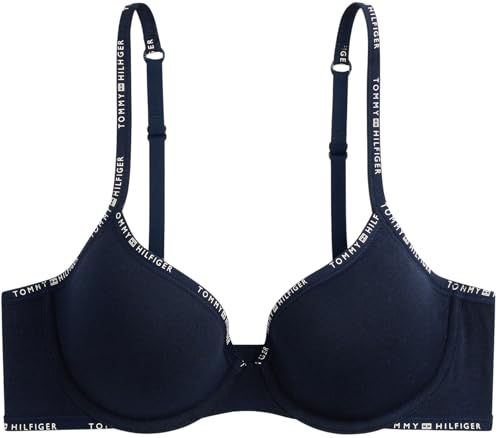 Tommy Hilfiger Damen Demi-Cups BH mit Logo, Blau (Dark Night Navy), 75C 4