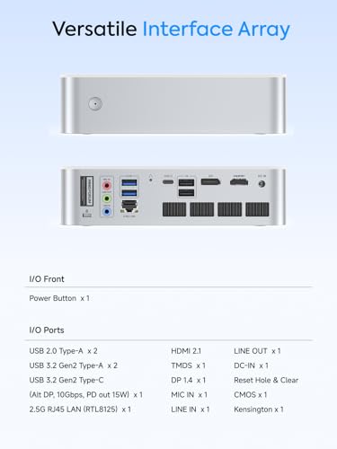 Image of MINISFORUM M1-1295 Mini PC Core i9-12950HX Processor(16C /24T, up to 5GHz) 32GB RAM 1TB SSD Desktop Computer, HDMI /DP /USB-C Video Output, 2.5G RJ45 /WiF6E /BT5.2, 4X USB Port Micro Computer