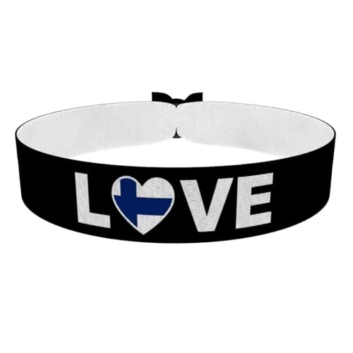 Druck-Palast Bracelet Love Finlande - Accessoire en Tissu Satin - Imperméable & Durable - Bijou Fan Finlande - Accessoire Sportif Unisexe - Idées de Cadeaux pour Supporters - Bracelet Tendance