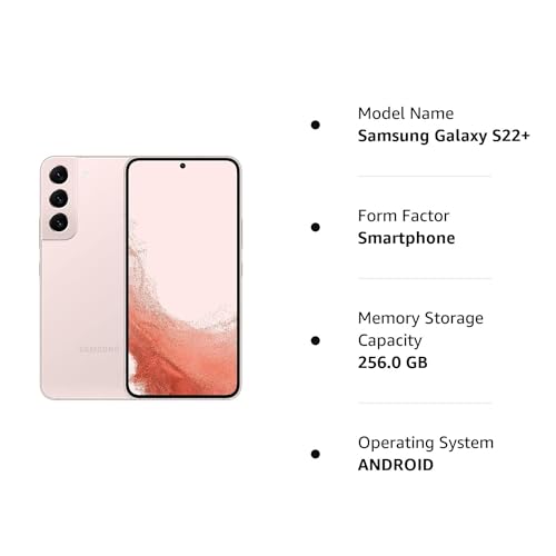 Image of Samsung Galaxy S22+ Plus 5G, US Version, 256GB, Pink Gold - Unlocked (Renewed)