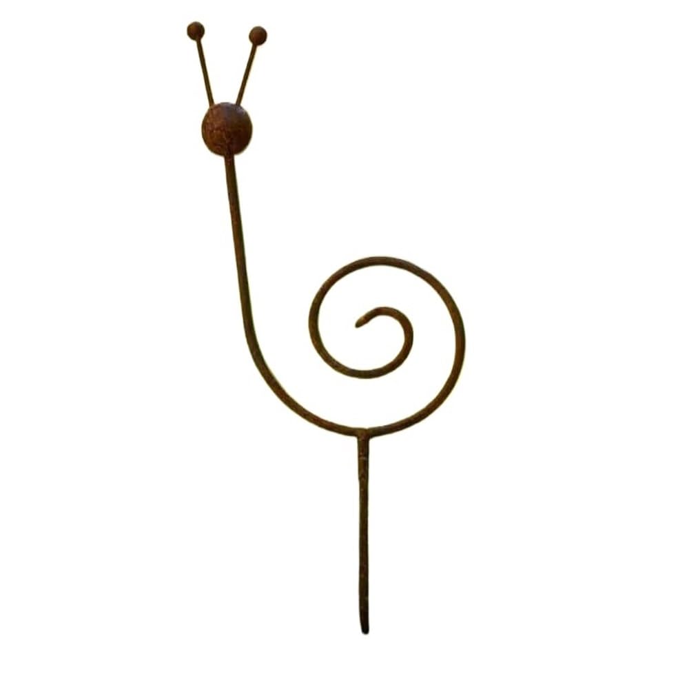 Rusty Metal Snail Garden Stake, Spiral Snail Yard Art, Rustic Iron Snail Decor for Outdoor Lawn Patio Flower Bed
