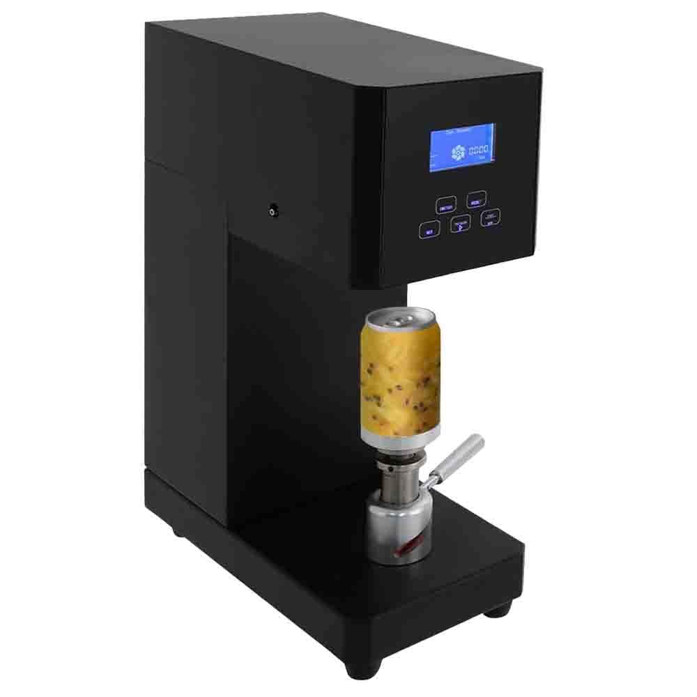 MHKHBA Semi Automatic Can Sealer Machine 370w Commercial Can Sealer Machine 4.5-6.7 Inch Height Adjustable Canning Height Adjustable for Milk Tea, Coffee, And Pop Black