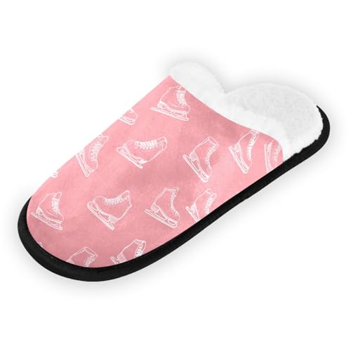 Women's Men's Fuzzy Slippers Cozy House Shoes Travel Warm Skating Skates Slippers2