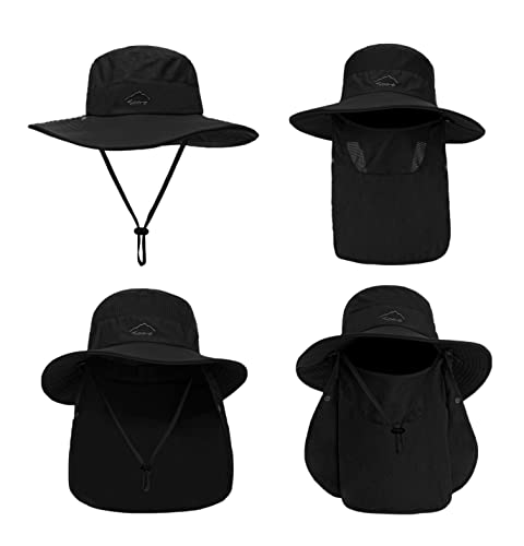 Image of Fishing Hat for Men, Outdoor 3 in 1 Sun Hat Summer Safari Boonie Cap