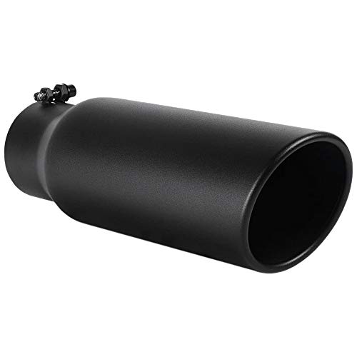 Embout d'échappement noir de 3 pouces pour camion avec fixation par boulon et collier