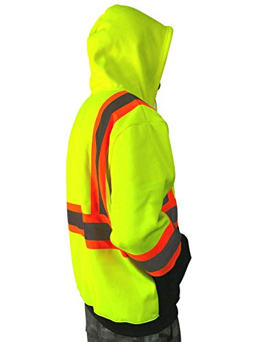 NY GOLDEN FASHION Hi Vis High Visibility Reflective Construction Work Fleece Hoodie Sweatshirt Jacket With Hood3