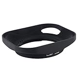 Haoge LH-ZV02P バヨネット メタル スクエア レンズ フード シェード 対応 カール ツァイス Carl Zeiss Biogon T 2/35 35mm f2 ZM, C Biogon T 2.8/35 35mm f2.8 ZM, Planar T 2/50 50mm f2 ZM; フォクトレンダーVoigtlander NOKTON Classic 35mm f1.4 VM, 35mm f1.4 VM II, 40mm f1.4 VM 換え LH-6, くり抜き付きデザイン