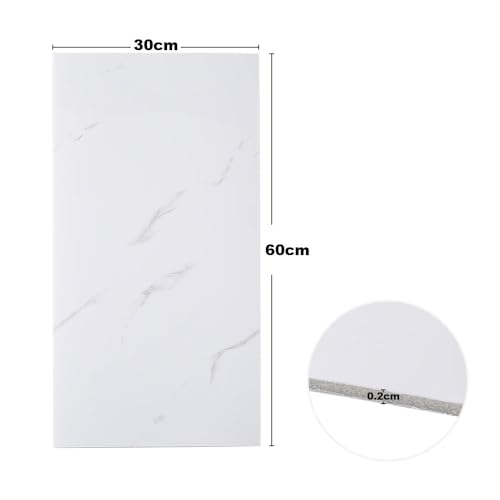 Azulejos de mármol autoadhesivos 60x30cm revestimiento vinilo impermeable suelo pared 8