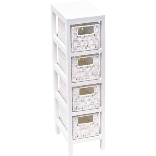 TENDANCE Meuble 4 paniers Blanc