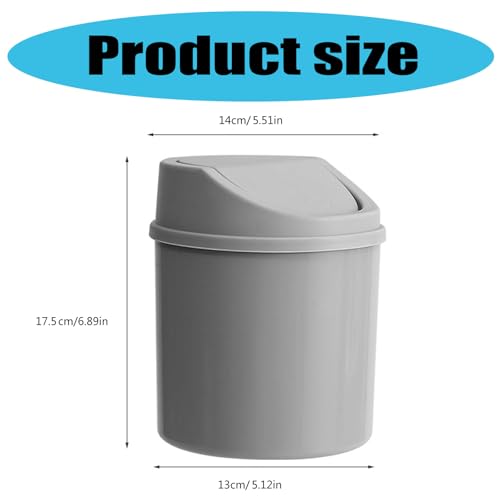 Minicascajo de basura con tapa basculante pequeño para mesa miniatura 7