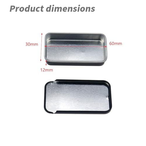 Coshar 20pcs Mini Slide Top Tin Containers Portable Rectangular Box for Crafts Storage, DIY Lip Balms and Solid Perfumes(Black)