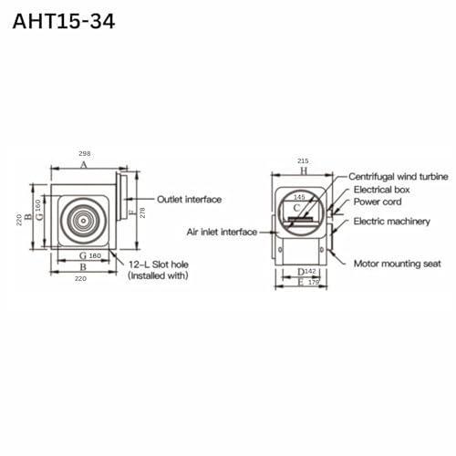 Image of Astberg AHT15-34 (150 MM /6 INCHES) inline duct fan /Kitchen exhaust /Metal fan /Heavy Kitchen exhaust /Air Circulation System /Fresh Air System