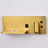 LOGT Lampe Murale LED Pivotante avec Chargeur Sans Fil et Port USB Interrupteur 8W + 3W Bl...