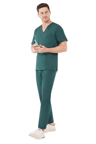 Image of PRAGATI TRENDS Premium Unisex Scrub Suit With Customize Name Print Option(Follow the Description) V-Neck Top and Cargo Type Trouser