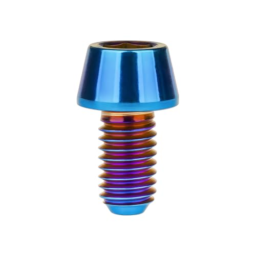 Image of Titanium Ti Bolt M5x9 16 18 20 25 30 35 40 45 50 55 60mm Tapered Head Screws Pack of 4 (M5x9mm, Burnt Blue)