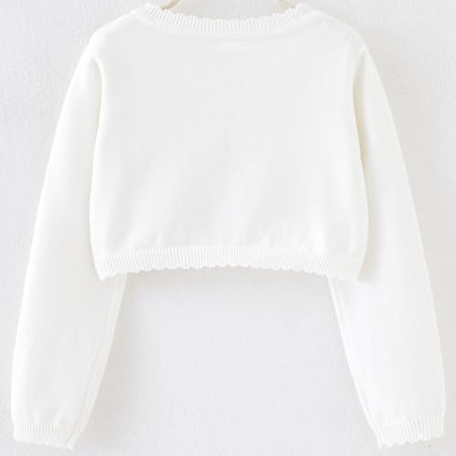 Girls Long Sleeve Bolero Cardigan Kids Cropped Shrug Knit Sweaters 1-14 Years2