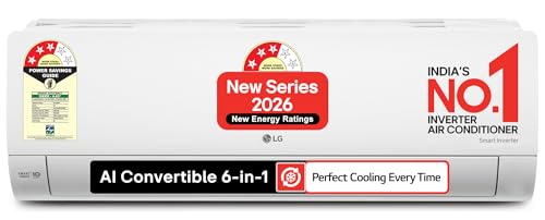 LG 1.5 Ton 3 Star Smart Inverter Split AC (Copper, AI Convertible...
