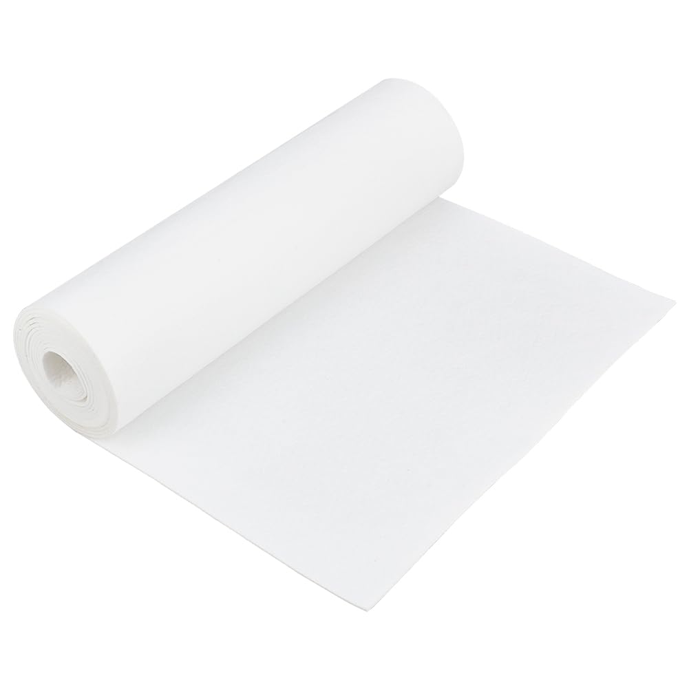 BENECREAT 3Mx40cm Felt Roll, Floral White Craft Felt Fabric, 2mm Thick Nonwoven Felt Roll for DIY Arts & Crafts, Patchwork Sewing Deocoration
