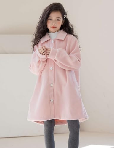 Girls Woolen Coat Single Breasted Trench Coat Kids Princess Winter Warm Overcoat3