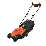 BLACK+DECKER BEMW451BH-B1 1200W Electric Lawn Mower With Bike Handle, 13" (33cm) Winged Blade,Max. Mowing Area 300 Meter Square, 35 L Grassbox Capacity, 12m Cable Length, 1 Year Manufacturer Warranty