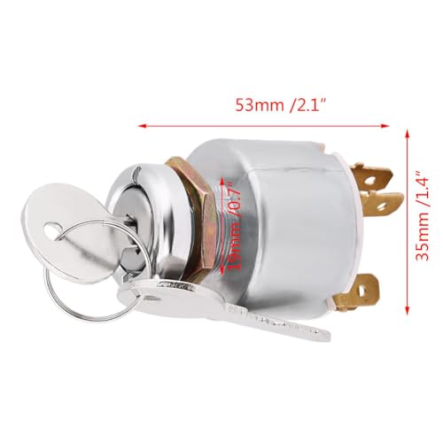 12V Ignition Switch, Universal 12V Engine Start Ignition Switch 3 Position ON OFF Ignition Starter Switch Controls with 2 Keys for Cars, Motorcycles and Boats - Image 4