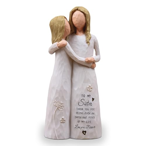 Sayouart Sister Gifts for Sister Sisters Birthday Gifts Gift for Friend Woman Sculpted Hand-Painted Figurine